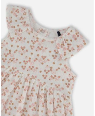 Deux Par Deux t-shirt & brushed jersey overall set - printed cats Deux Par Deux t-shirt & brushed jersey overall set - printed cats
