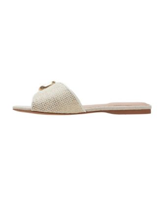 LEIGHTON | Raffia Sandals With Golden Buckle