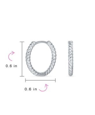Lightweight Dainty Hoop Huggie Earrings Twist Huggies Sterling 0.