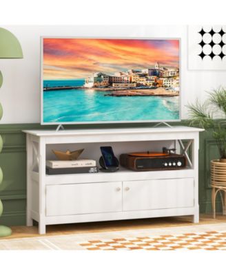 TV Stand Entertainment Center with Charging Station for TVs up to 50 Inch