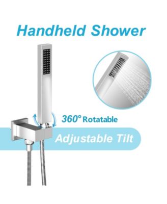 Wall Mounted Hand Held Shower Bathroom Luxury Rain Mixer Shower System Set(Valve Included)