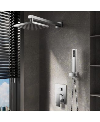 Wall Mounted Hand Held Shower Bathroom Luxury Rain Mixer Shower System Set(Valve Included)