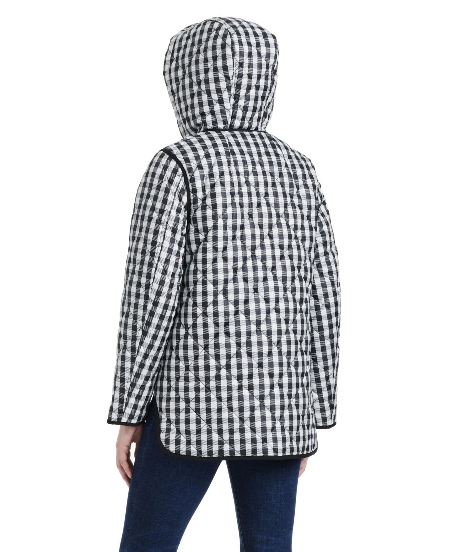 Женская куртка Kate Spade New York Diamond Quilted A-line, цвет: В мелкую клетку — фото 4