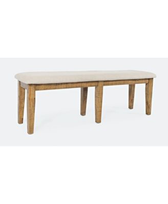Telluride Rustic Farmhouse Solid Wood 55" Upholstered Dining Bench