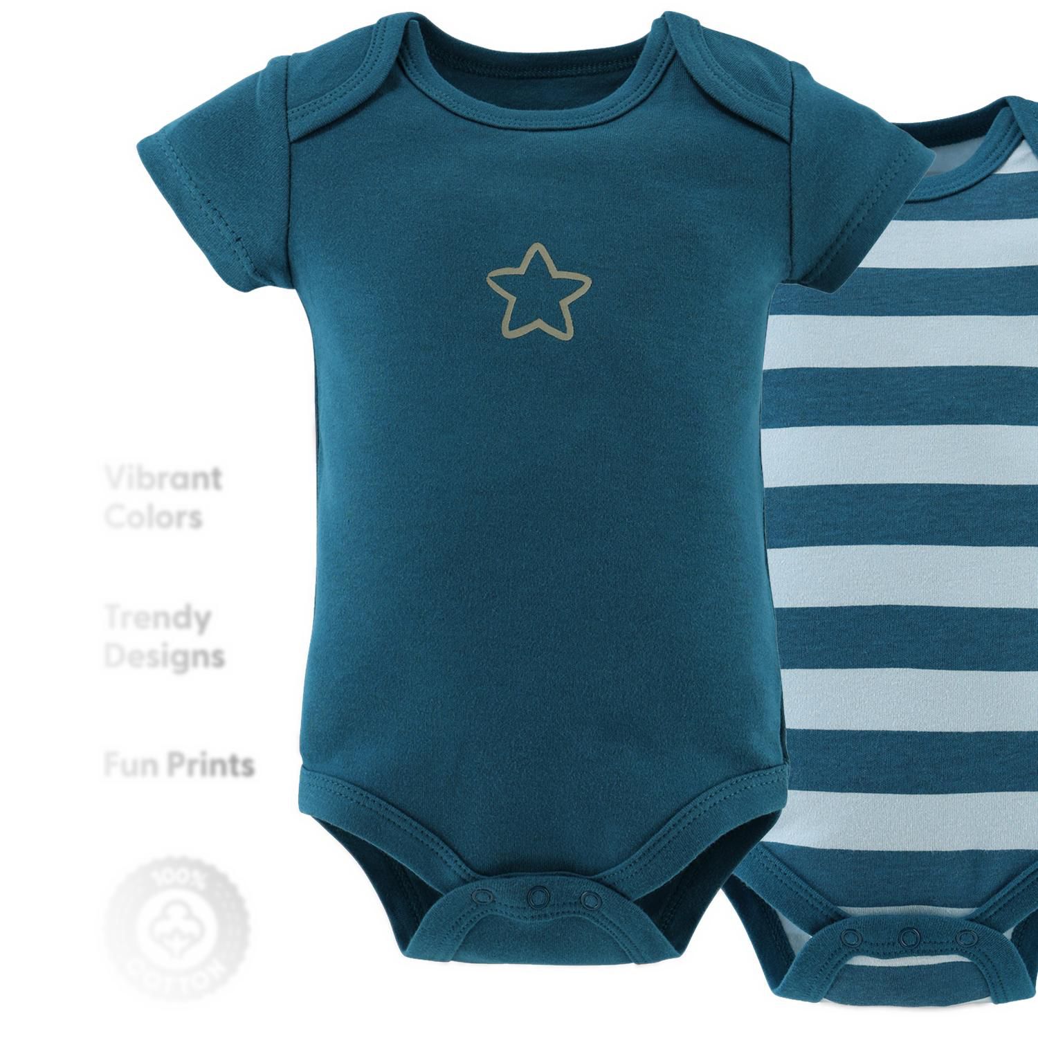 Baby Boys Short Sleeve Cotton Bodysuits Boys, Star Stripe