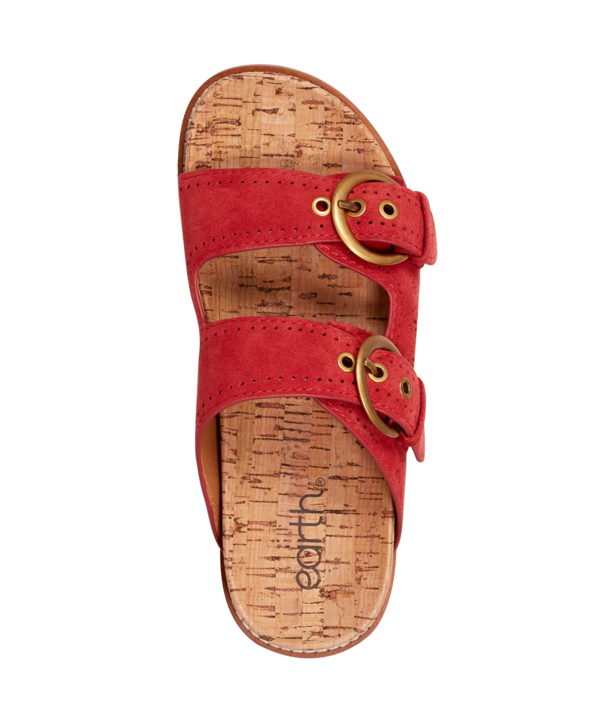 Shop Earth Women's Francii Double Band Flat Slip-on Sandals In Red Suede