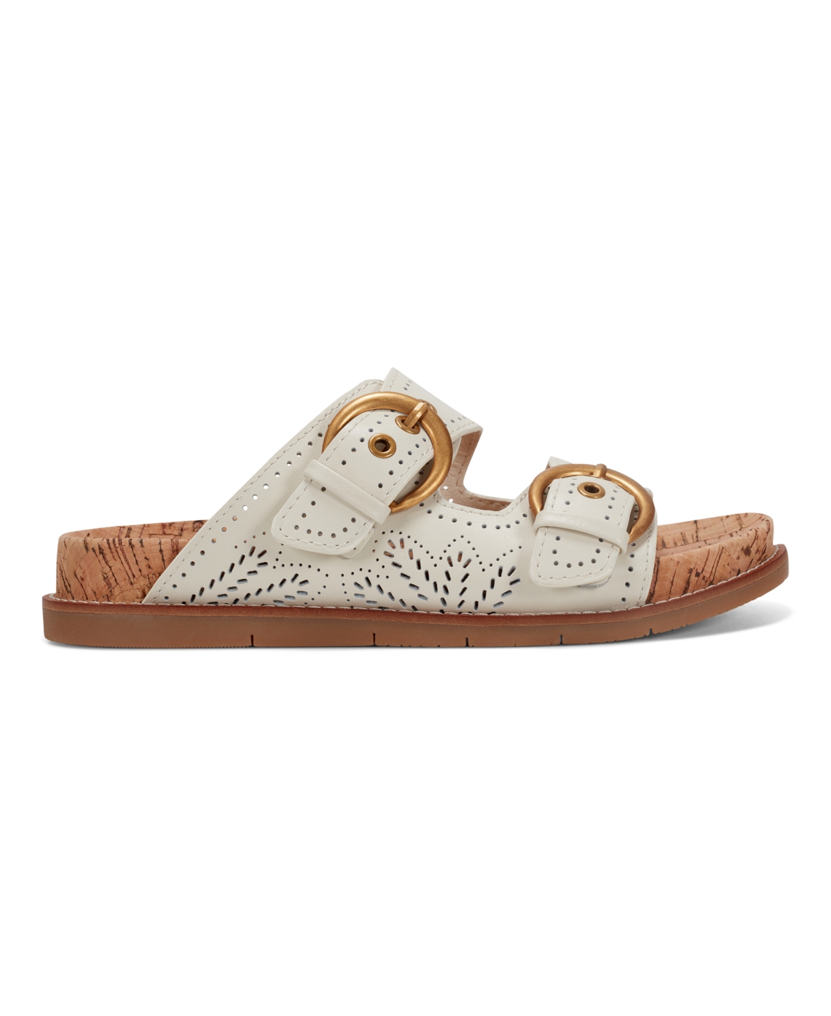 Shop Earth Women's Francii Double Band Flat Slip-on Sandals In Cream Leather