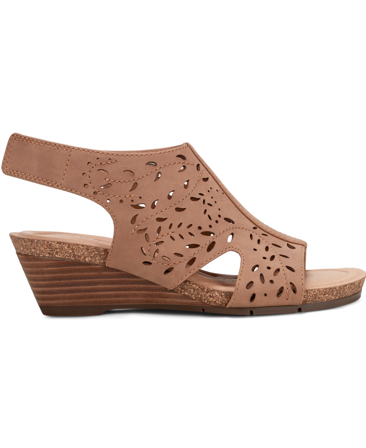 EARTH WOMEN'S HALIN CUTOUT SLINGBACK WEDGE SANDALS 