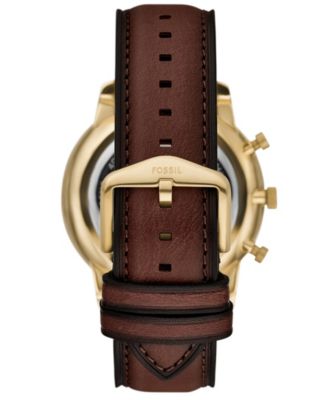 Men's Neutra Chronograph Brown Leather Watch, 44mm