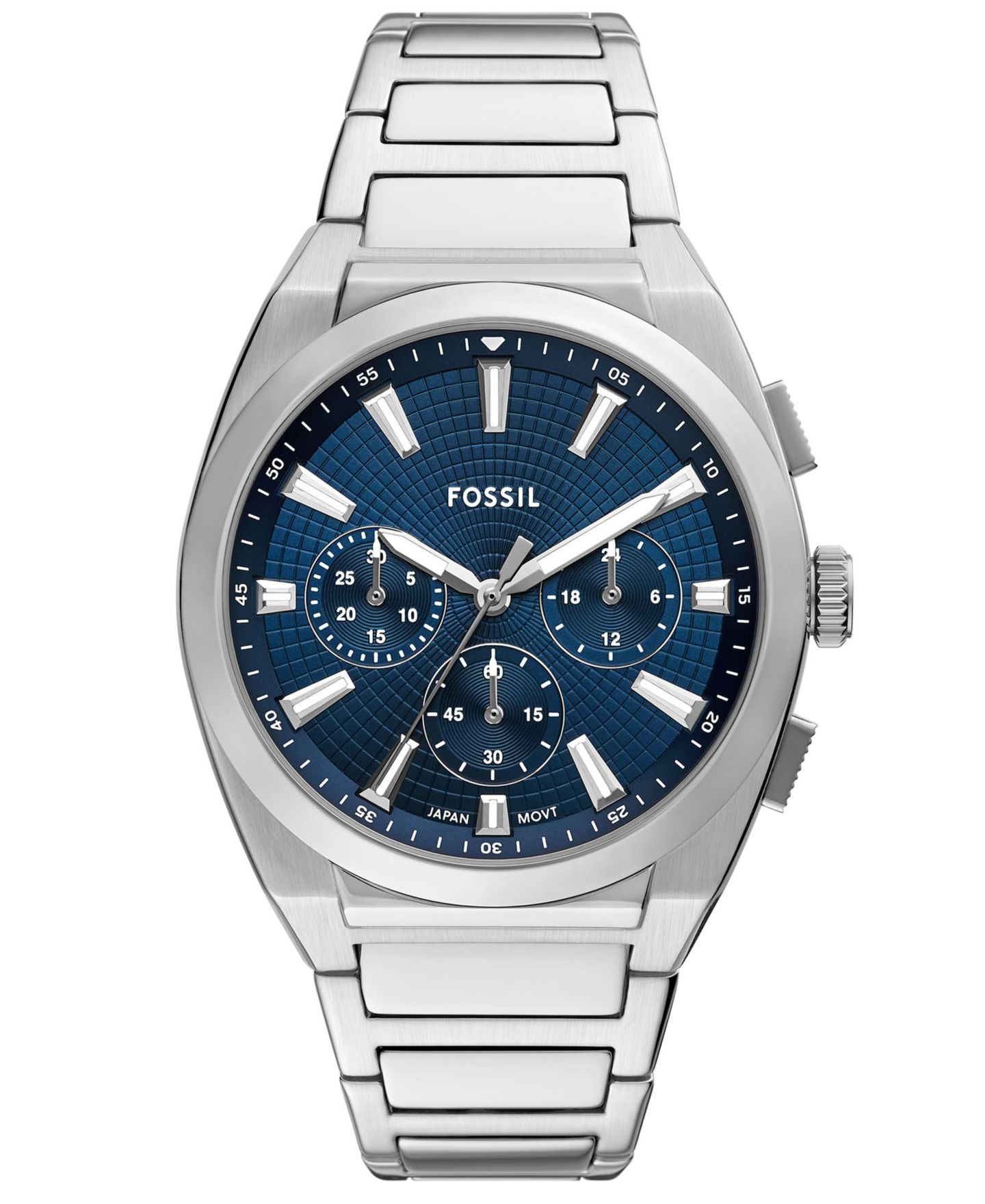 Мужские часы Fossil Everett Chronograph Stainless Steel Watch, 44mm — фото 1