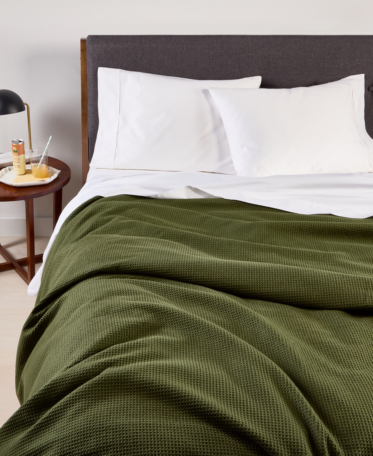 Arch Studio Waffle Cotton Blanket, Twin, Exclusively At Macy's In Olive