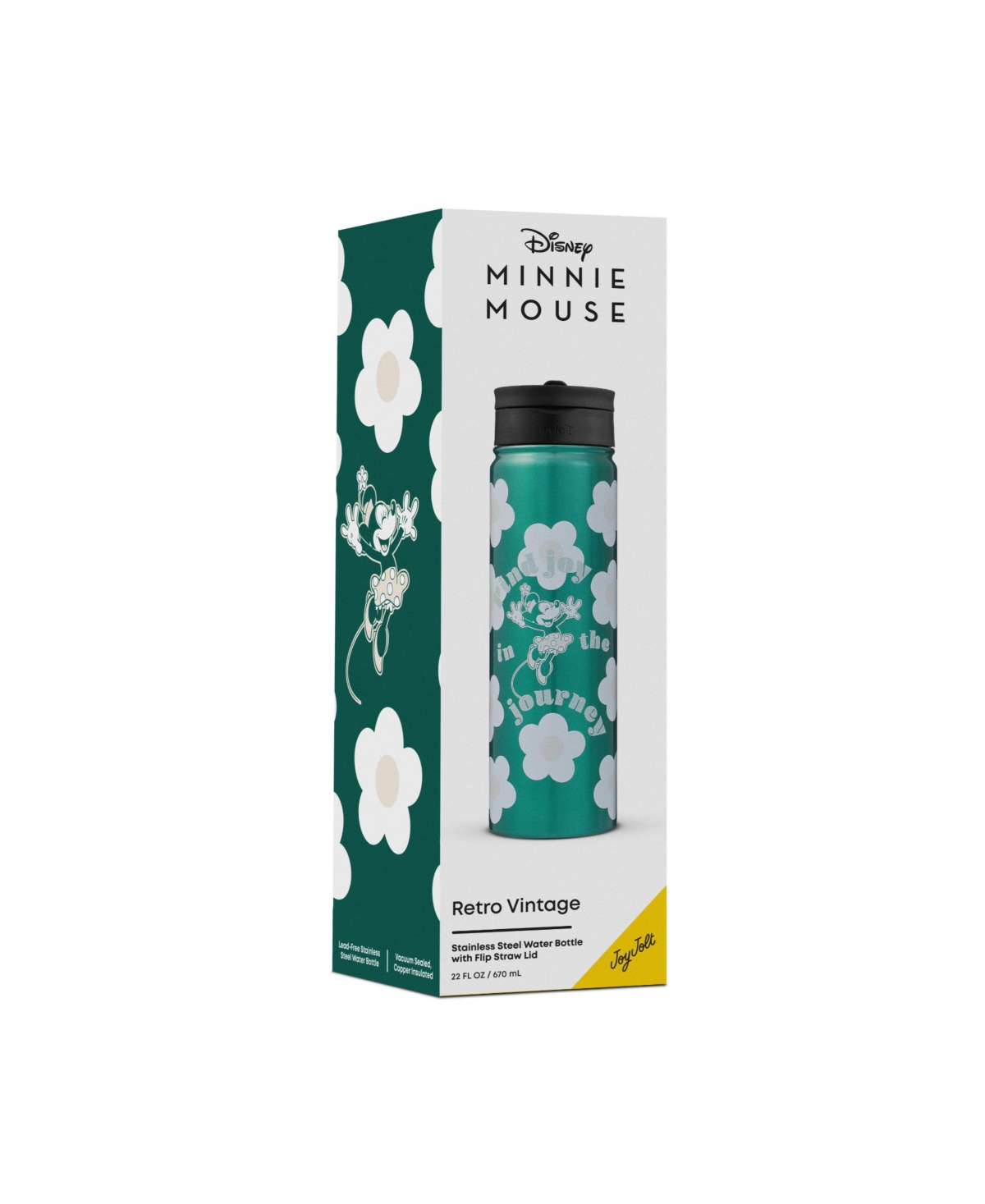 Joyjolt Disney Retro Vintage 22 Oz. Water Bottle In Green