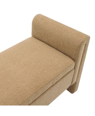 Modern Teddy Bed End Bench with Storage and Arms, Upholstered Foot Rest Stool, Comfy Vanity Bench