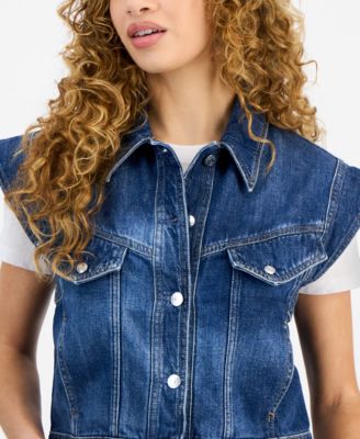 Women's Extended-Shoulder Denim Vest