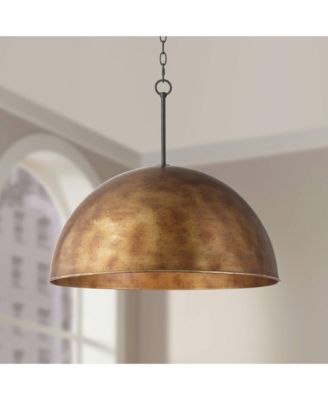 Julian 24" Rustic Pendant Ceiling Light Fixture Dining Room Over Table Dome 4-Light Brown Bronze Finish
