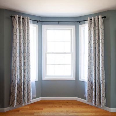 Kenney Bryce 3/4 Inch Decorative Bay Window Double Curtain Rod for Elegant Window Treatment