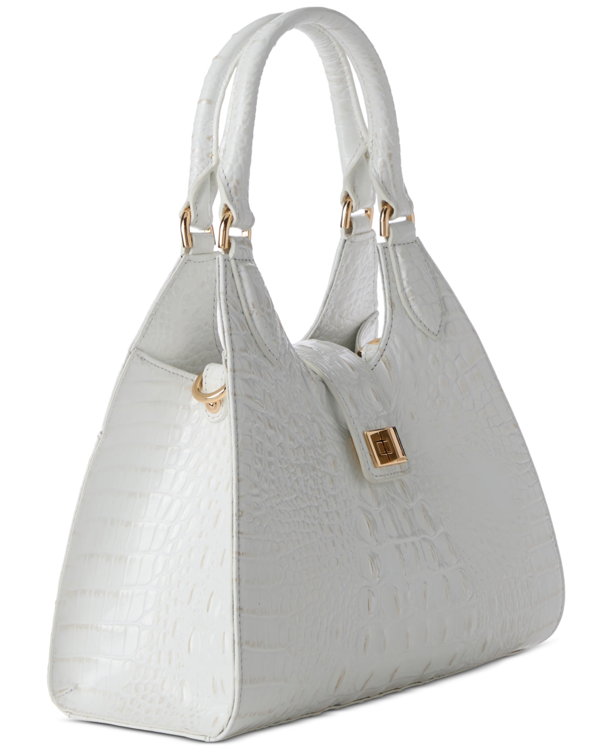 Shop Brahmin Adrian Melbourne Small Leather Satchel In Seasalt White