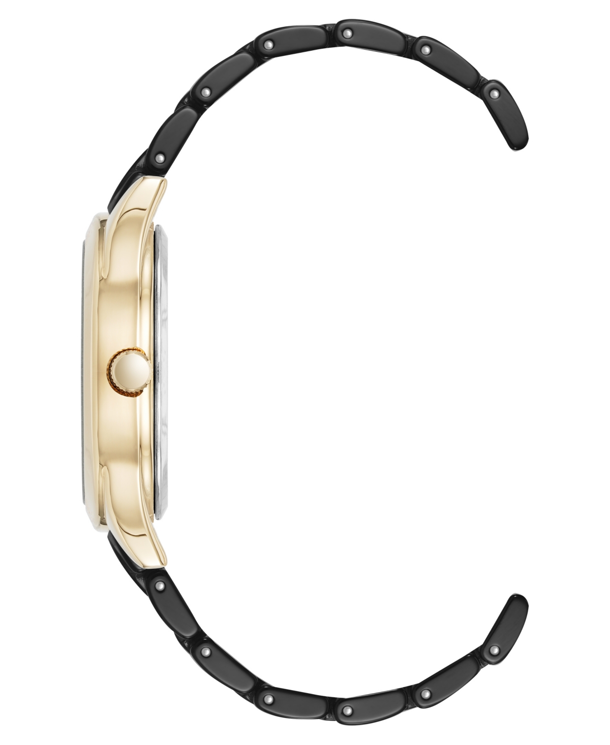 Anne Klein Women's Quartz Black Ceramic Oval Diamond Dial Watch, 27mm