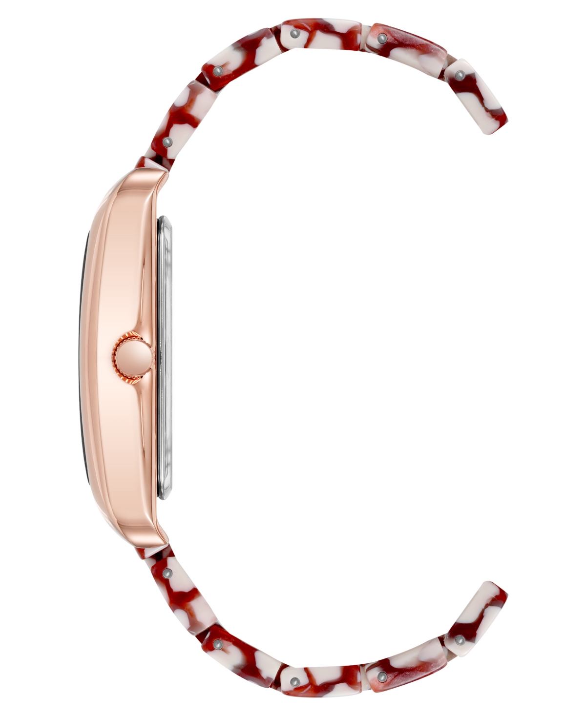 Anne Klein Women's Quartz Red And Pink Acetate Bracelet Watch, 26mm In Red,pink And Rose Gold-tone