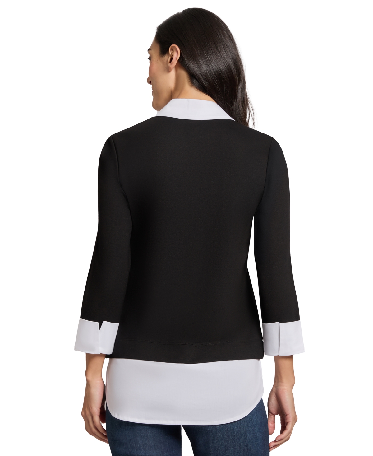 Shop Jones New York Women's Twofer Serenity Knit Top In Jones Black