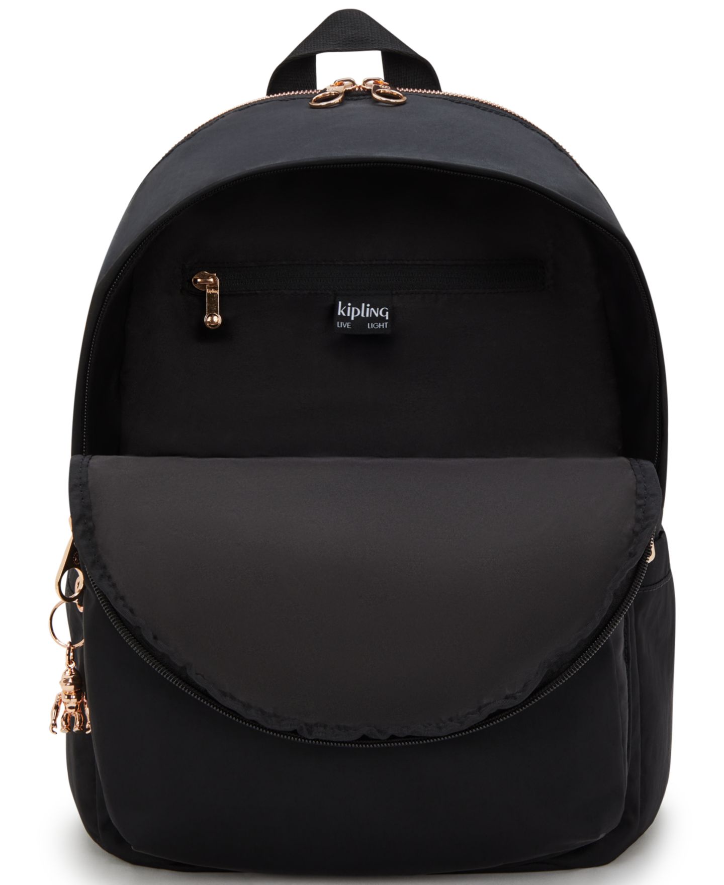 Рюкзак Kipling Delia Medium Convertible, цвет: Чёрный розовый — фото 3
