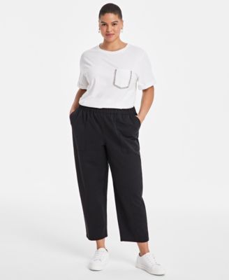 On 34th - Trendy Plus Size Barrel-Leg Utility Pants