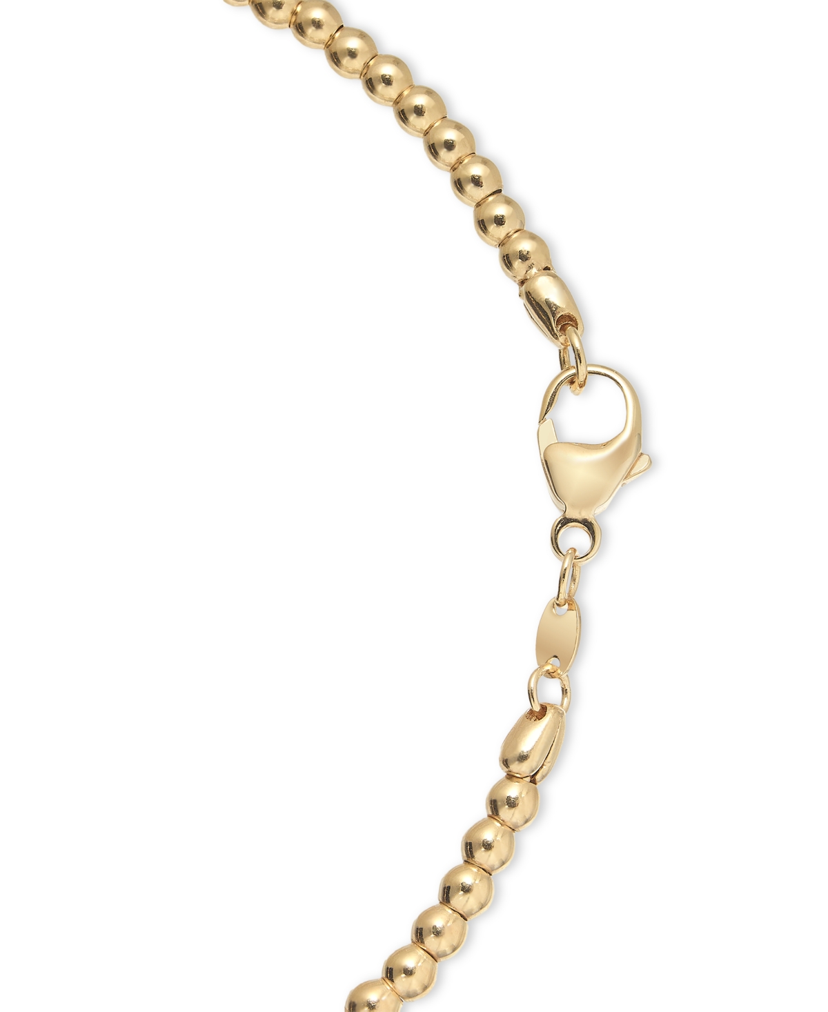 MACY'S AMETHYST (1 CT. T.W.) & WHITE TOPAZ (1/4 CT. T.W.) HEART BEAD LINK 18" PENDANT NECKLACE IN 14K GOLD- 