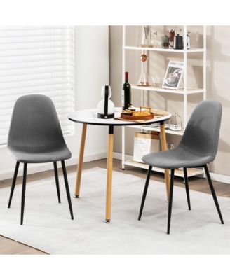 Dining Chairs Set of 4 Upholstered Fabric Chairs W/Metal Legs for Living Room