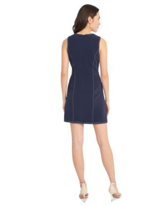 Women's Contrast-Stitched A-Line Dress
