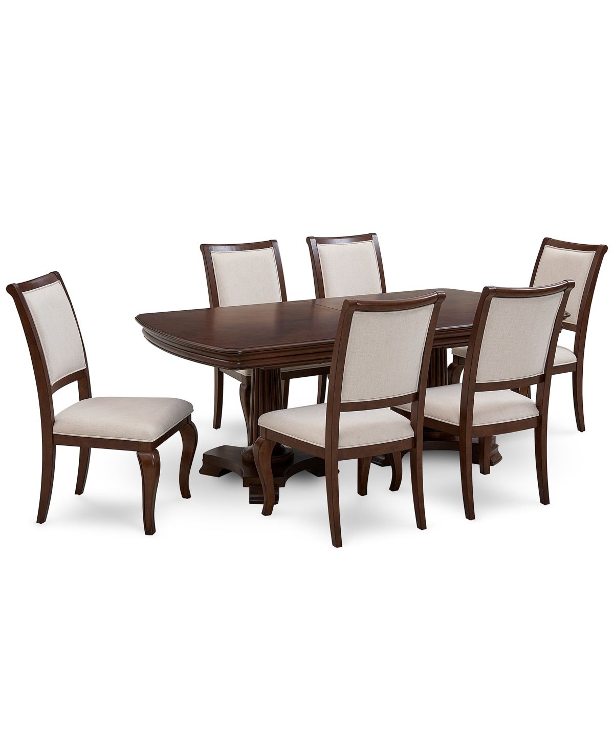 Macy's Nelman 7-pc. Rectangular Dining Set (table & 6 Side Chairs), Created For  In Brown
