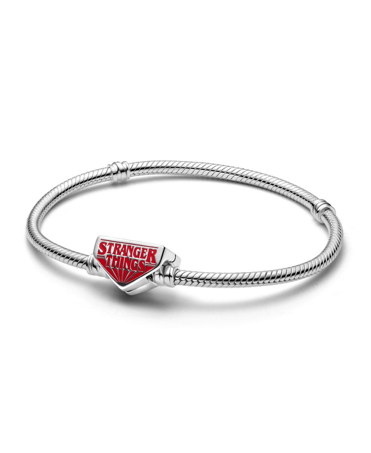 Sterling Silver Stranger Things Clasp Snake Chain Bracelet - Sterling Silver