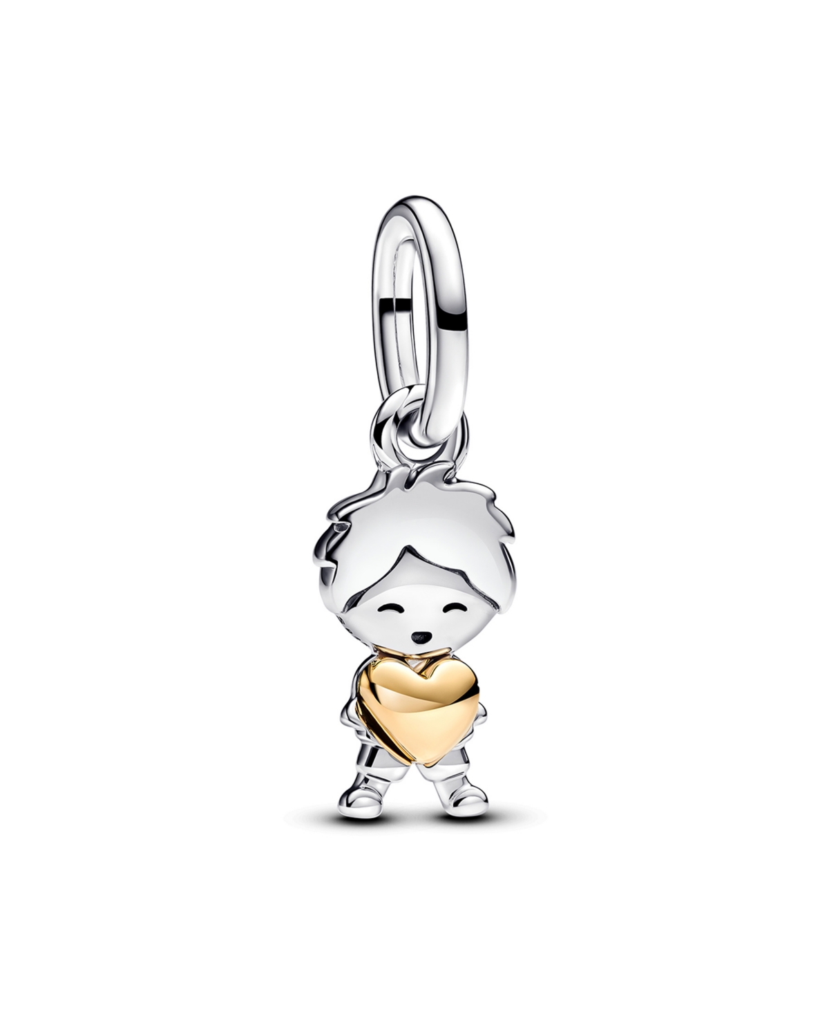 Pandora Two-tone Happy Boy Dangle Charm In Two-tone
