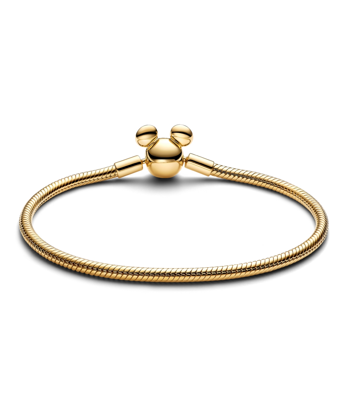 Pandora Disney Mickey Mouse Clasp Moments Snake Chain Bracelet In Gold