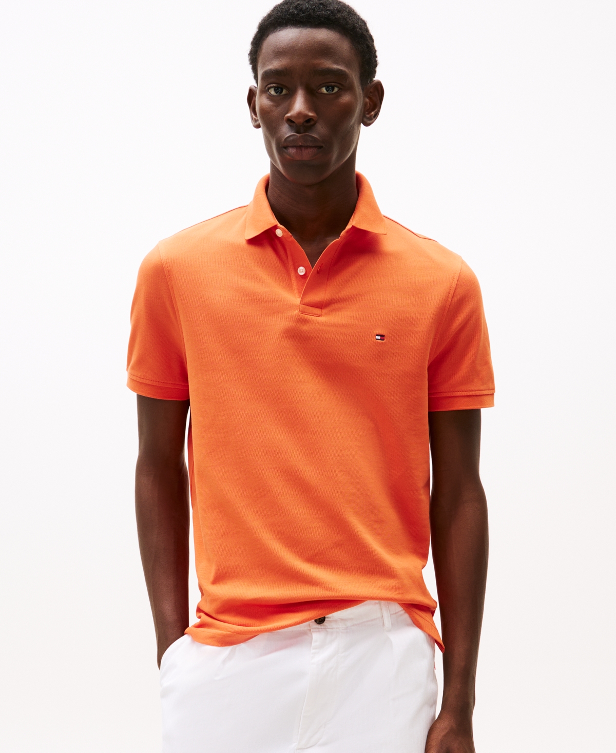 Tommy Hilfiger Short-sleeved Polo Shirt In Brilliant Orange