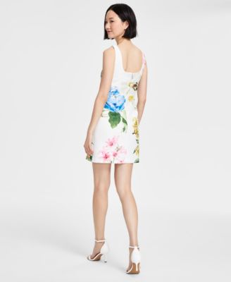 Women's Floral Print Sleeveless Sheath Dress