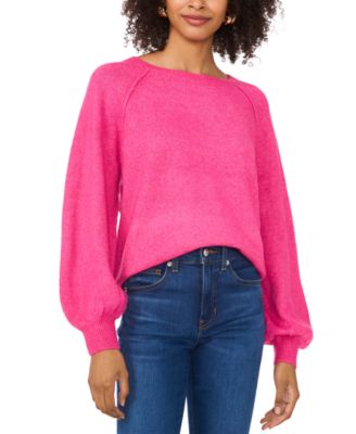 Vince Camuto - Women's Crewneck Raglan Puff-Sleeve Sweater