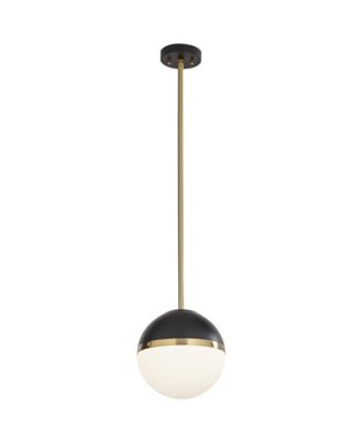 McGraw 10 1/4" Modern Pendant Ceiling Light Fixture Dining Room Over Table Hanging Antique Brass and Black Mini