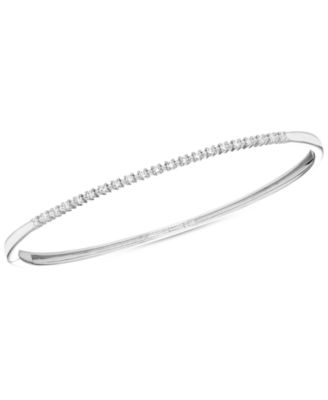 Macy's - Diamond Narrow Line Bangle Bracelet (3/8 ct. t.w.) in Sterling Silver
