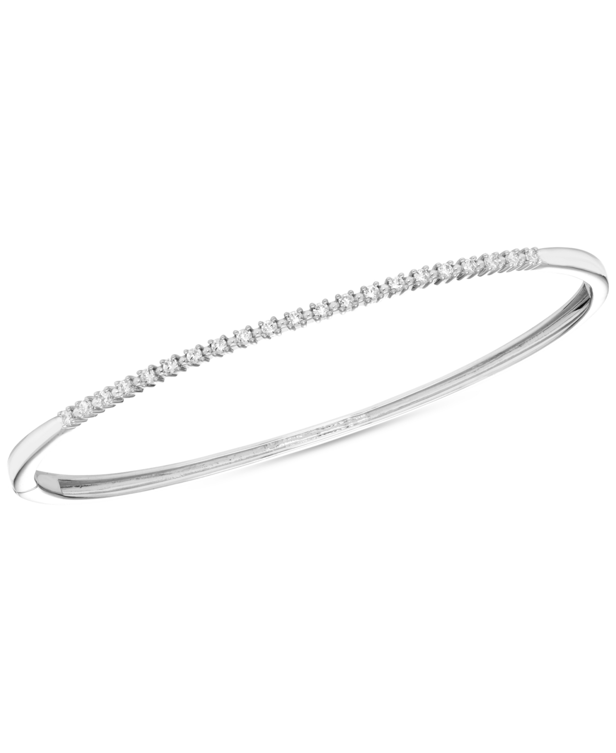 Macy's Diamond Narrow Line Bangle Bracelet (3/8 Ct. T.w.) In 14k White Gold In White Gold