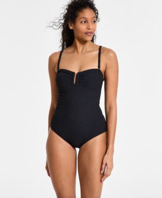 Women's Textured Shirred One-Piece Swimsuit
