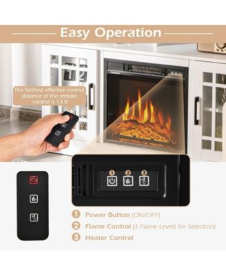 48 Inch Electric Fireplace TV Stand with Cabinets for TVs Up to 50 Inch