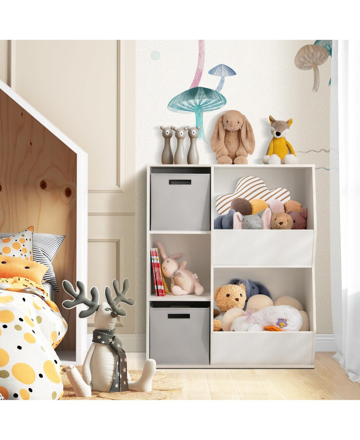 Gouun Kids Toy Storage Cabinet with Shelves