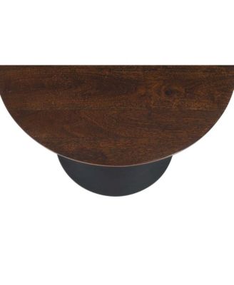 Remy Solid Wood and Iron Modern Pedestal Accent Tables (Set of 2)