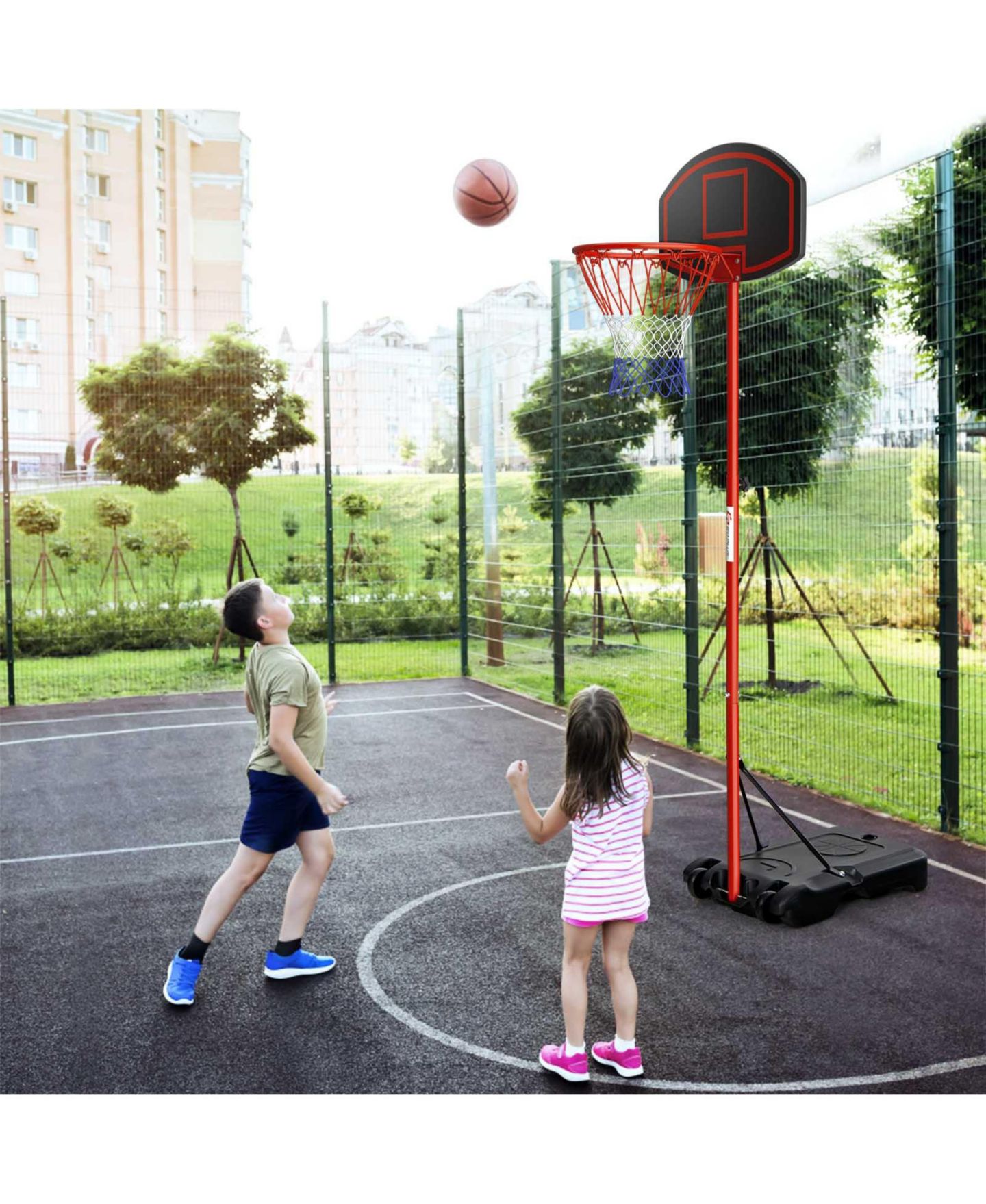 Детская игрушка KUYOTQ Portable basketball hoop with backboard and wheels — фото 9