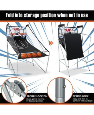 Foldable Dual Shot Basketball Arcade Game with Electronic Scoring System