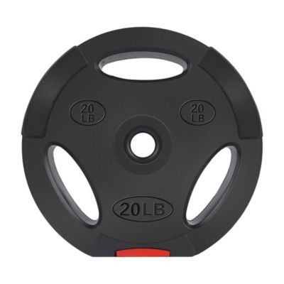 Standard 20 Pound Coded Olympic Weight Plate, Black (Set of 2)
