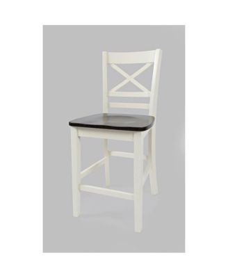 Asbury Park Solid Acacia Farmhouse X Back Stool (Set of 2)
