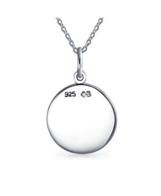 Round Medallion Leo Zodiac Sign Astrology Horoscope Pendant Necklace Oxidized .925 Sterling Silver