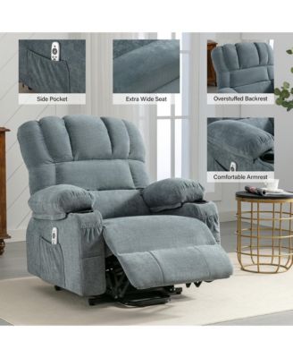 Single piece Woven Fabric Power Recliners for Elderly with Heat ,Lift Recliner Chair and Massage Recliner Chair