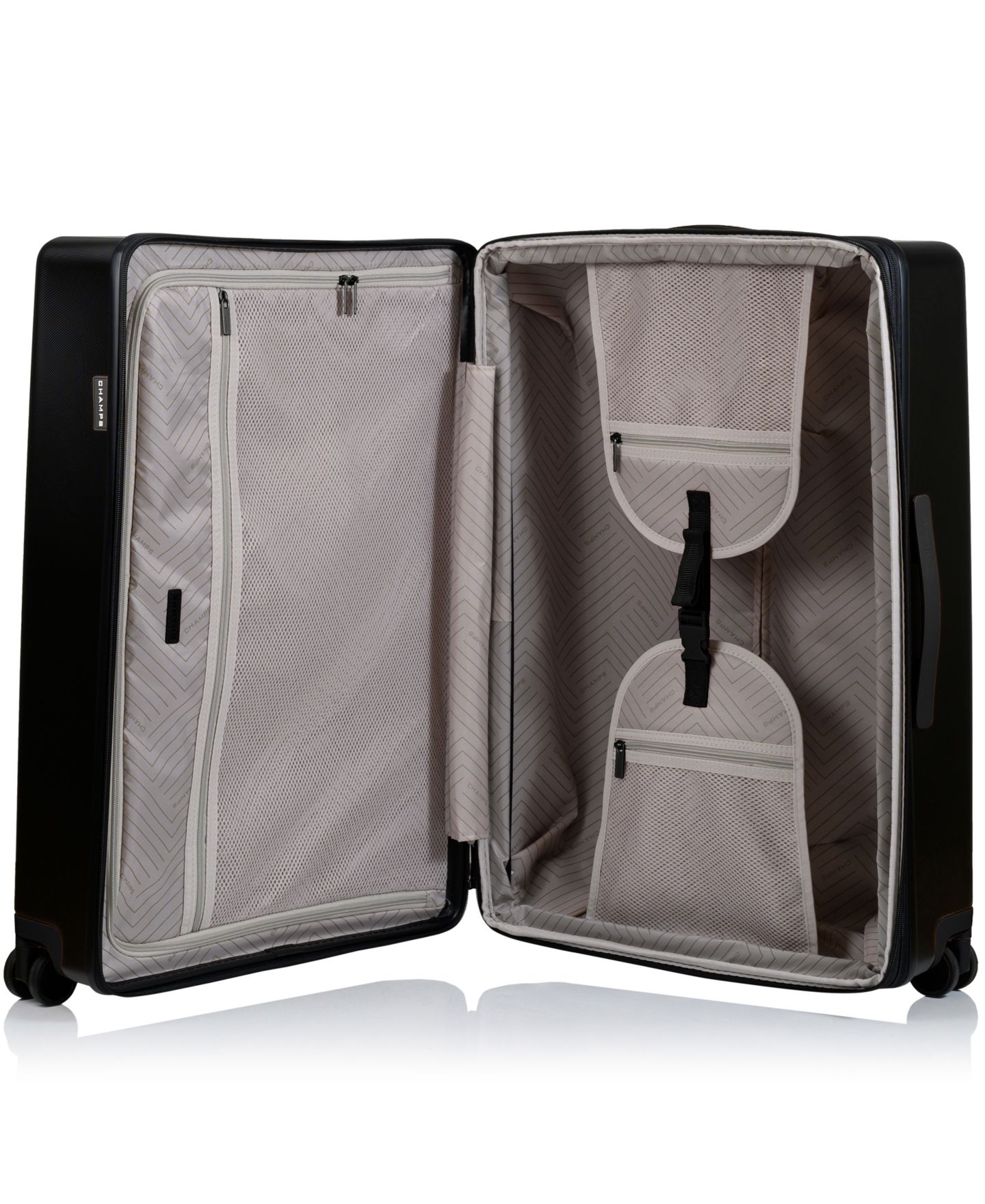 Чемоданы CHAMPS 3-Piece Vintage Muse Collection Hardside Luggage Set, цвет: Чёрный — фото 3